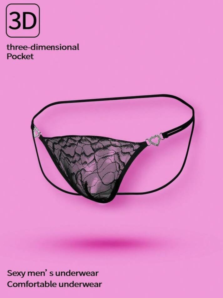Midnight Heart Lace Brief